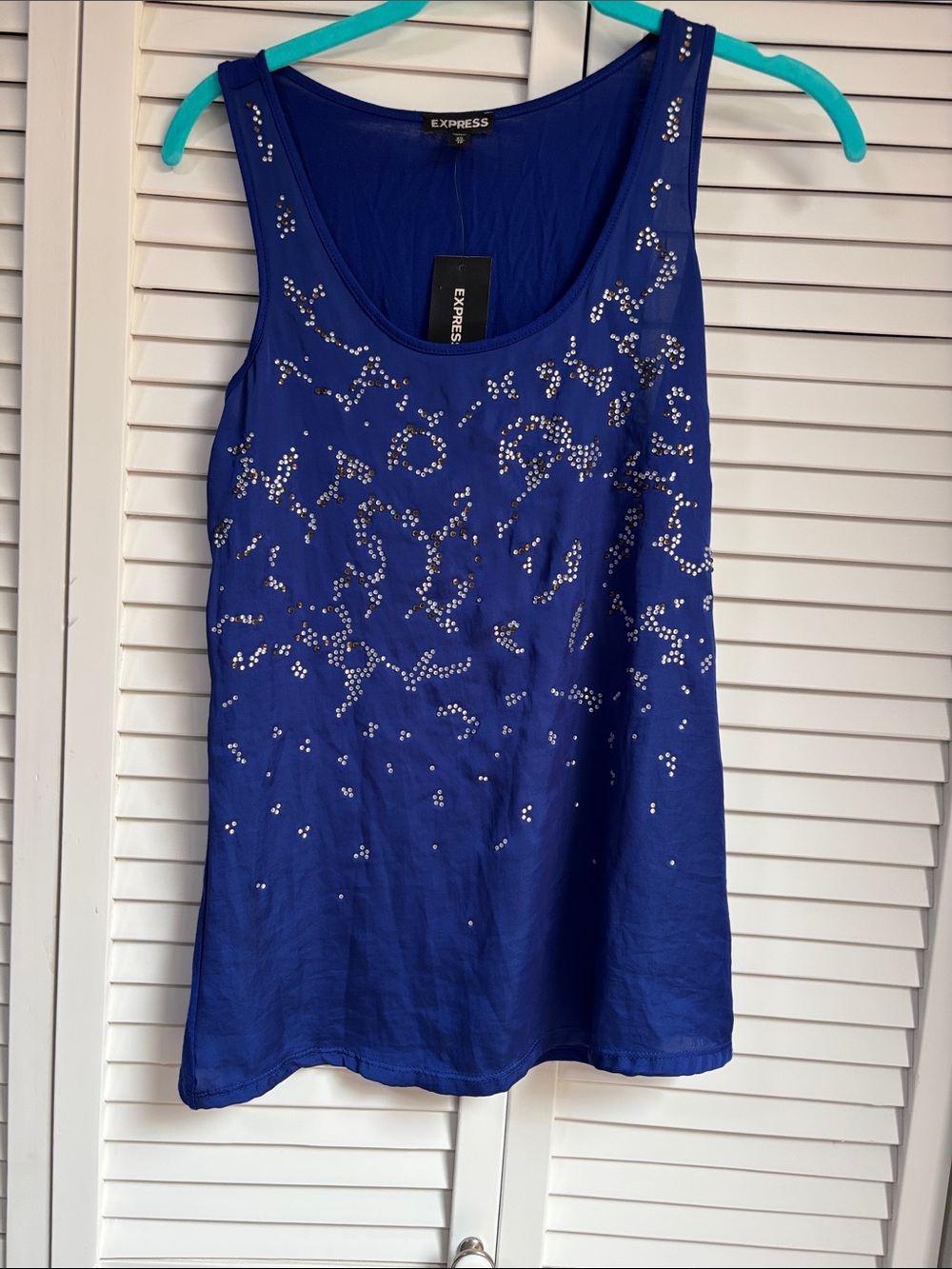 NWT Express Royal Blue Studded Tank Top